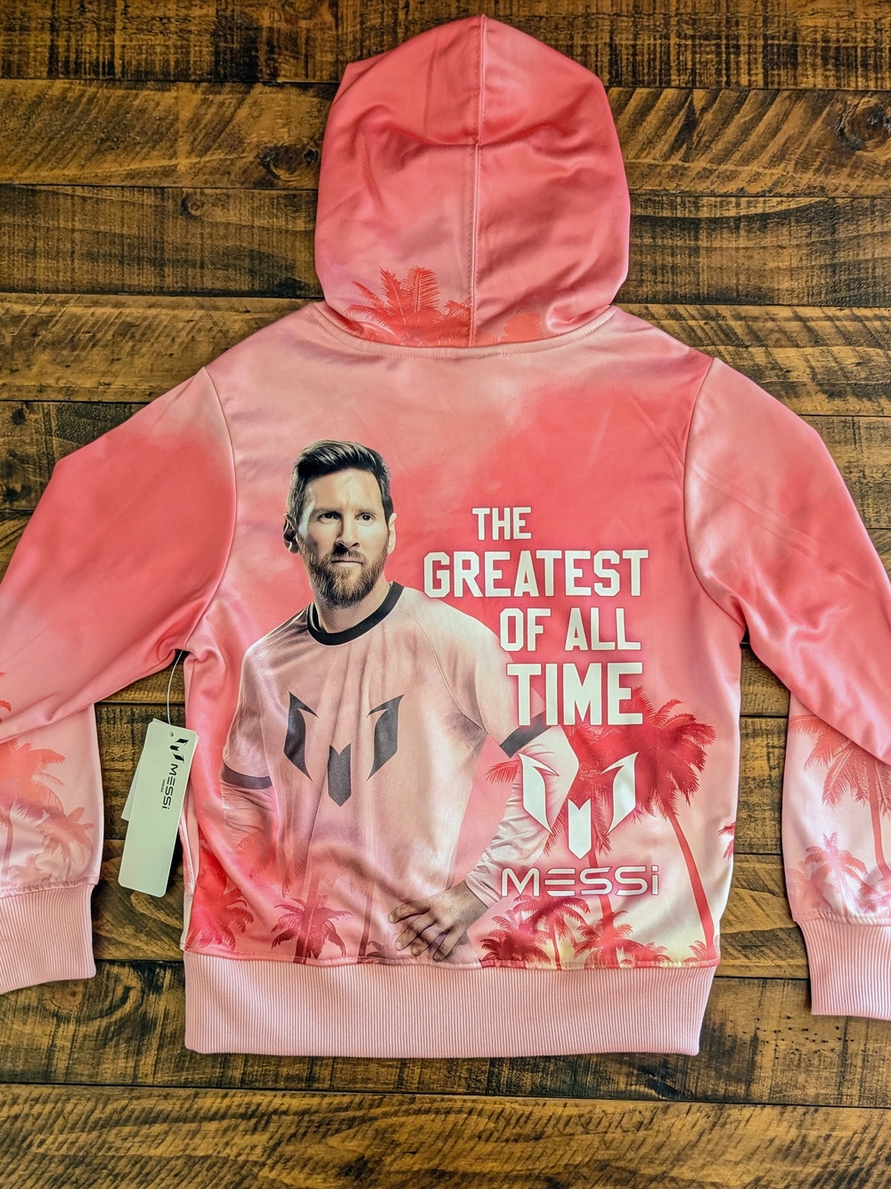 Messi Hooded Sweatshirt Hoodie Soccer GOAT Youth Size Medium (8) Candy Pink NWT